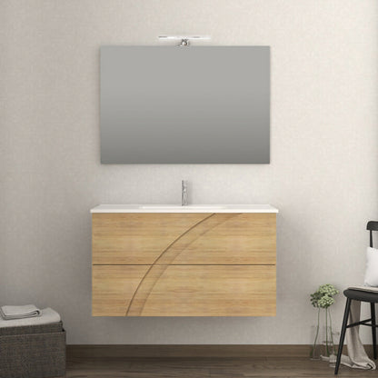 MOBILE BAGNO COMPLETO KANSAS ROVERE TABACCO L. 100 CM BADEN HAUS