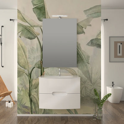 MOBILE BAGNO COMPLETO TIME BILU BIANCO LUCIDO L. 74 CM BADEN HAUS