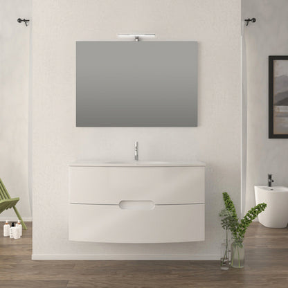 MOBILE BAGNO COMPLETO TIME BIANCO LUCIDO L. 100 CM BADEN HAUS