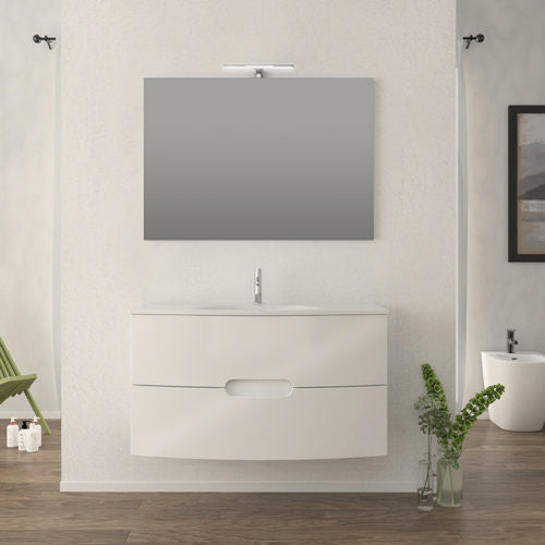 MOBILE BAGNO COMPLETO TIME BIANCO LUCIDO L. 100 CM BADEN HAUS