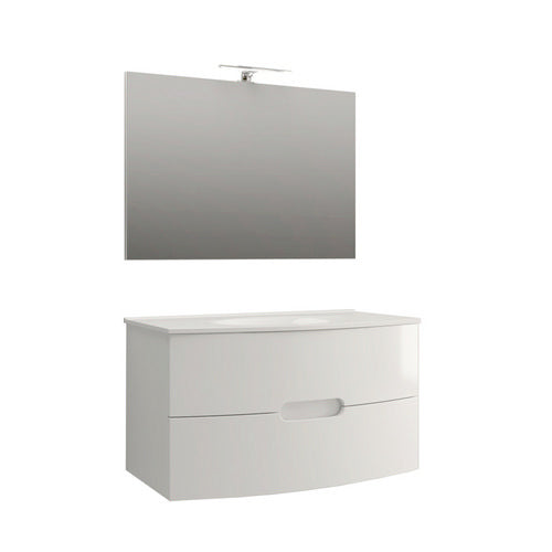 MOBILE BAGNO COMPLETO TIME BILU BIANCO LUCIDO L. 74 CM BADEN HAUS