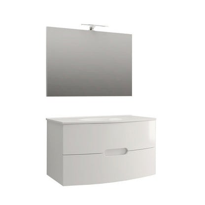 MOBILE BAGNO COMPLETO TIME BILU BIANCO LUCIDO L. 74 CM BADEN HAUS