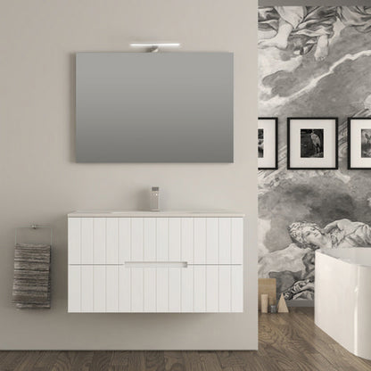 MOBILE BAGNO COMPLETO VANIA BIANCO OPACO L. 100 CM BADEN HAUS