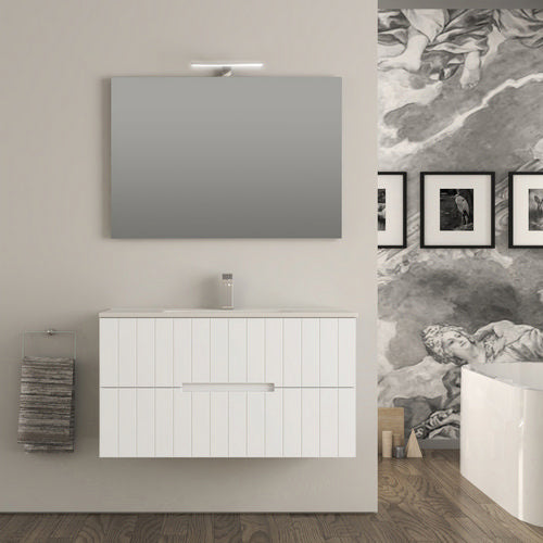 MOBILE BAGNO COMPLETO VANIA BIANCO OPACO L. 100 CM BADEN HAUS