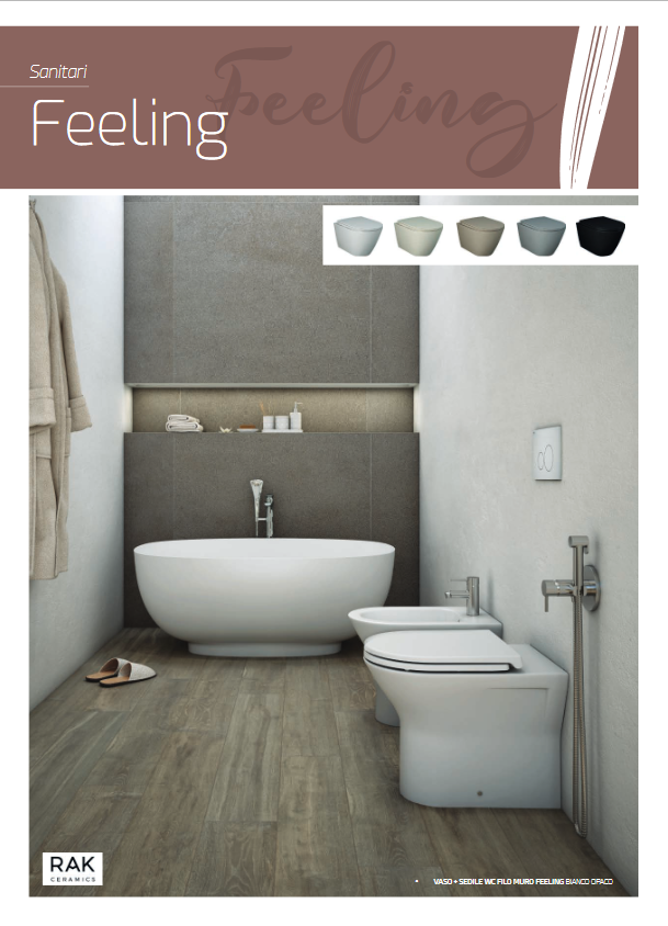 Bidet filo muro erogazione rubinetto cappuccino opaco matt Feeling Rak