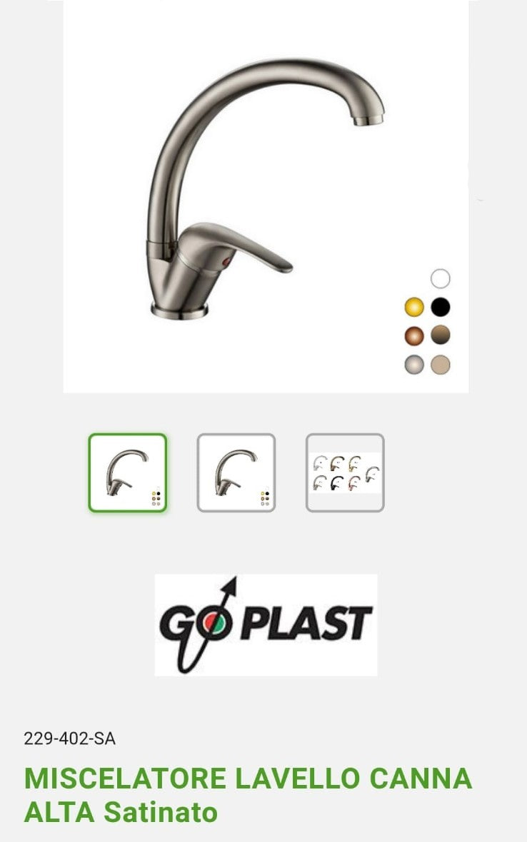 High Satin Kitchen Sink Mixer Goplast