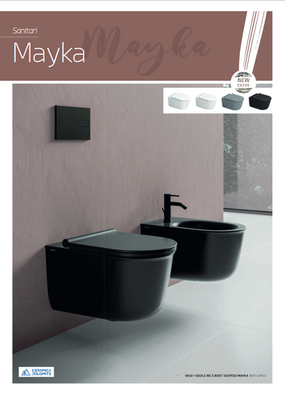 Bidet filo muro BTW grigio cemento Dolomite Mayka