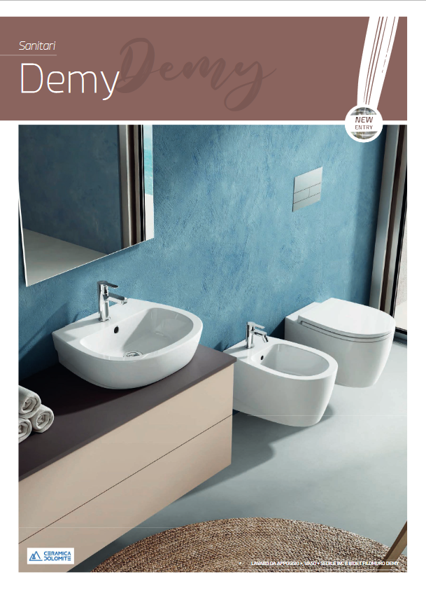 Bidet filo muro erogazione rubinetto Dolomite Demy