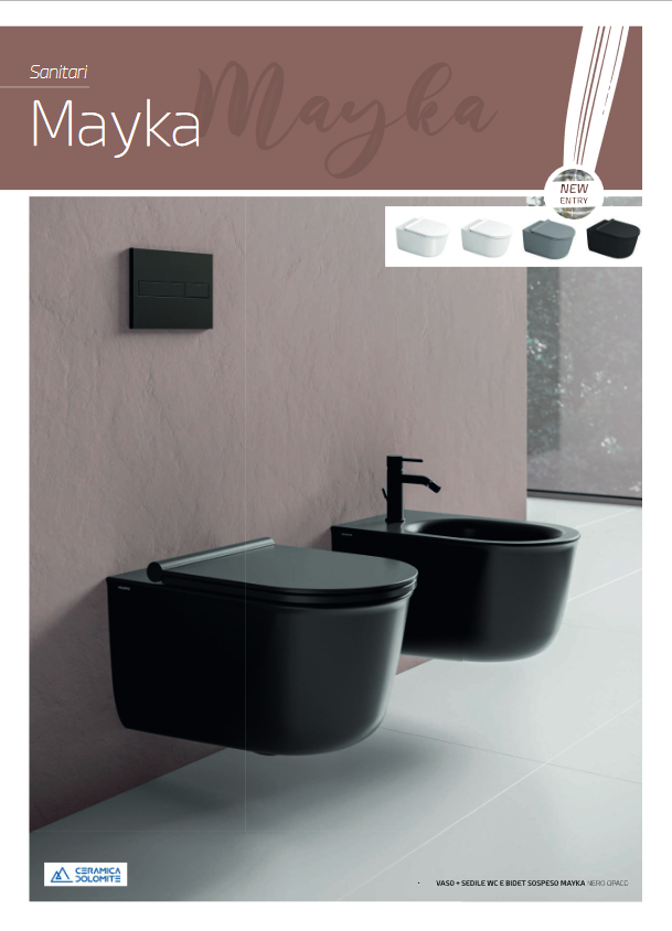 Bidet filo muro BTW bianco Dolomite Mayka