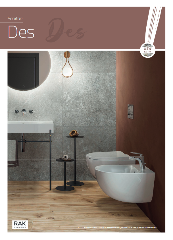 Lavabo sospeso senza foro per rubinetto L.80 cm Des Rak