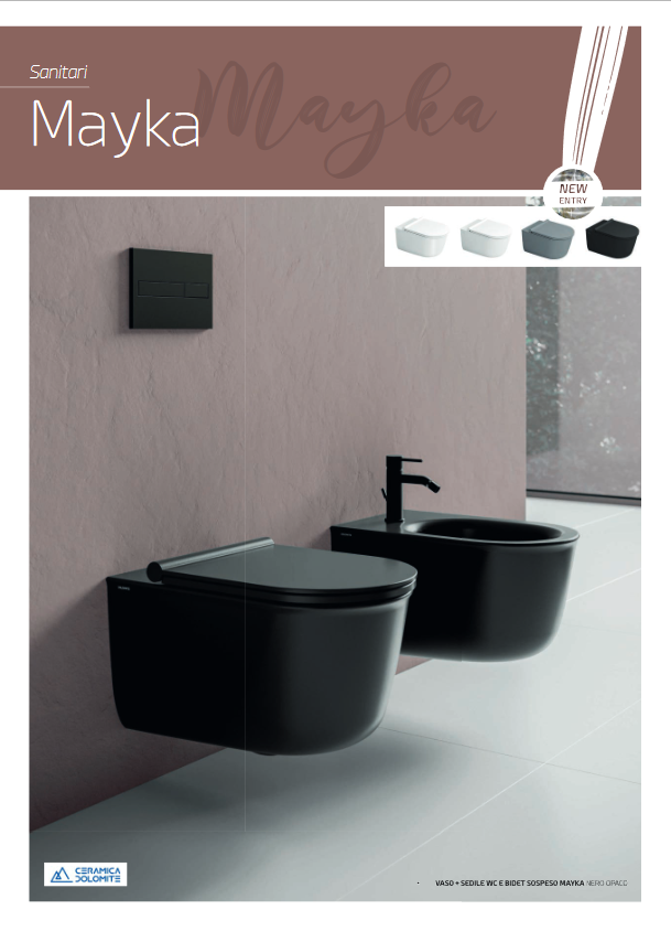 Sedile WC in termoindurente soft close grigio cemento Dolomite Mayka
