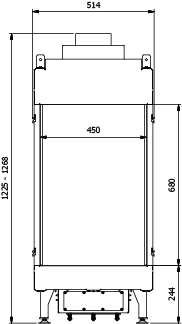 CAMINO GAS 50 VERTICAL FRONTALE METANO G 20 KW 8 MARSICAMIN