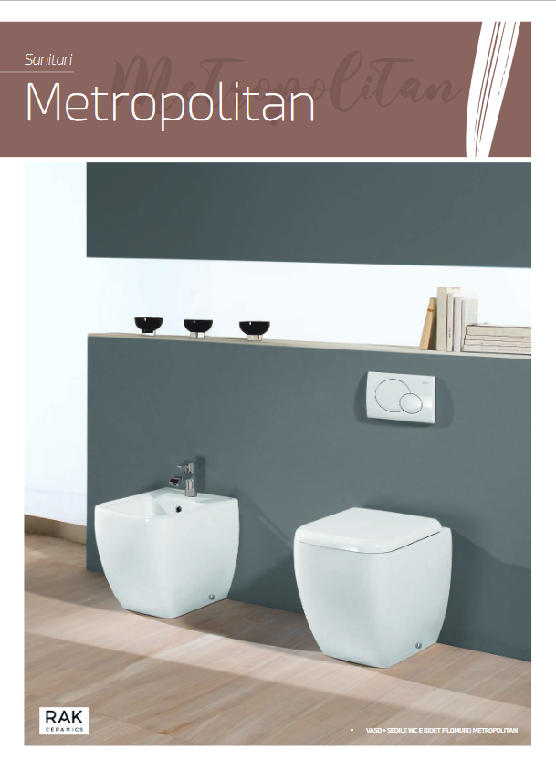 Bidet sospeso erogazione rubinetto smalto protek, Metropolitan Rak