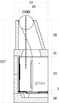 CAMINETTO PREFABBRICATO A LEGNA M 100 TGH JOLLY DX MARSICAMIN