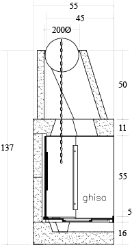 CAMINETTO PREFABBRICATO A LEGNA M 100 TGH MARSICAMIN