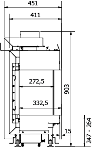 CAMINO GAS 100 TRIFACCIALE METANO G 20 KW 13 MARSICAMIN