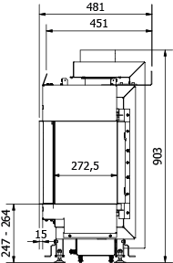 CAMINO GAS 100 LATERALE DX METANO G 20 KW 13 MARSICAMIN