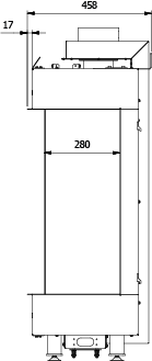 CAMINO GAS 50 VERTICAL TRIFACCIALE METANO G 20 KW 8 MARSICAMIN