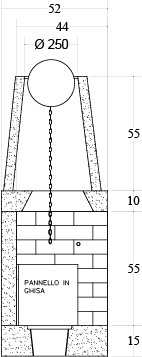 CAMINETTO PREFABBRICATO A LEGNA DS 70 REF MARSICAMIN
