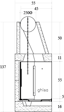 CAMINETTO PREFABBRICATO A LEGNA M 100 TGH JOLLY 2 LATI MARSICAMIN