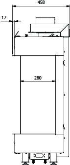 CAMINO GAS 80 VERTICAL TRIFACCIALE GPL G 31 KW 9,4 MARSICAMIN