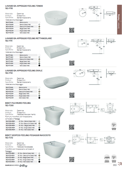 Lavabo da appoggio tondo beige opaco matt Rak Feeling