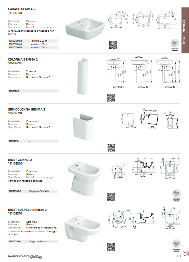 Bidet erogazione rubinetto Dolomite Gemma 2