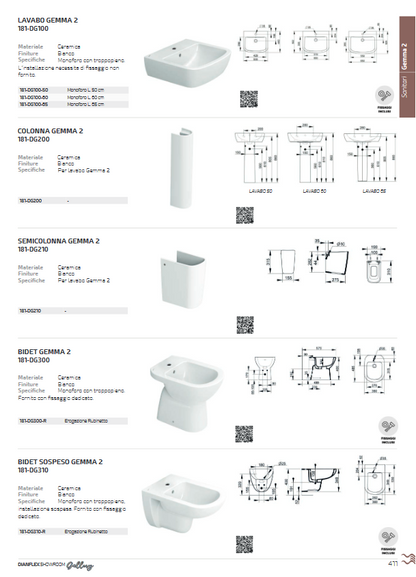 Bidet erogazione rubinetto Dolomite Gemma 2