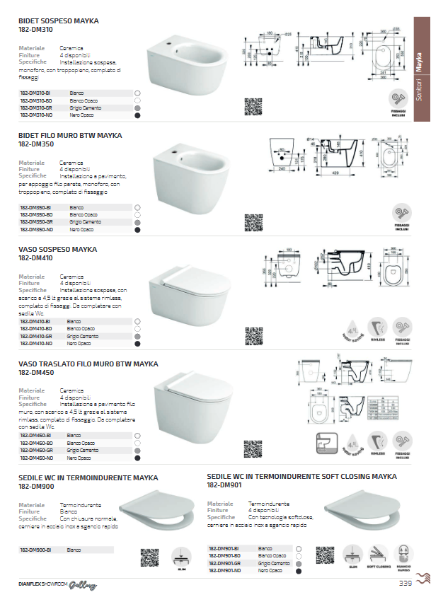 Sedile WC in termoindurente soft close grigio cemento Dolomite Mayka