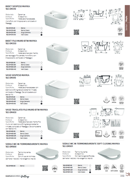 Sedile WC in termoindurente soft close grigio cemento Dolomite Mayka
