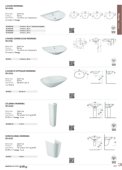 Vaso monoblocco filomuro Rimless Morning Rak scarico universale