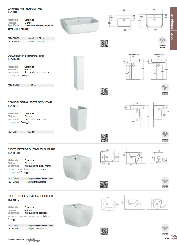 Bidet sospeso erogazione rubinetto Metropolitan Rak