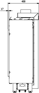 CAMINO GAS 50 VERTICAL FRONTALE METANO G 20 KW 8 MARSICAMIN