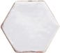 Esagona Cotto Bianco Perla 16×18 cm Cerasarda – Serie I Cotti Fatti a Mano