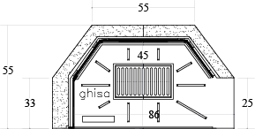 CAMINETTO PREFABBRICATO A LEGNA M 100 TGH JOLLY DX MARSICAMIN