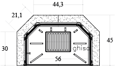 CAMINETTO PREFABBRICATO A LEGNA M 80 TGH MARSICAMIN