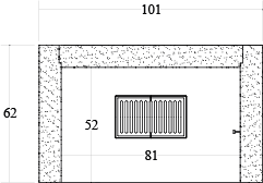 CAMINETTO PREFABBRICATO A LEGNA QR 100 REF SEMIAPERTO A DX MARSICAMIN