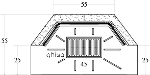 CAMINETTO PREFABBRICATO A LEGNA M 100 TGH JOLLY 2 LATI MARSICAMIN