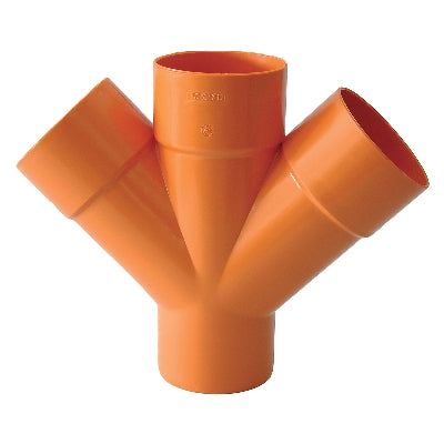 DERIVAZIONE DOPPIA 45° ARANCIO DM 100
