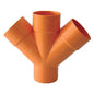 DERIVAZIONE DOPPIA 45° ARANCIO DM 100