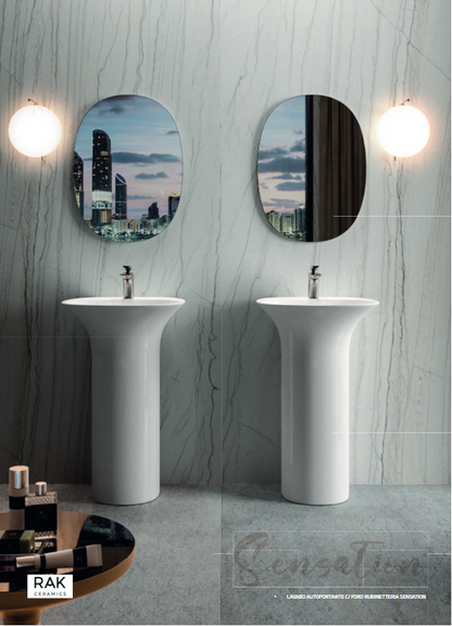 Vaso sospeso rimless fissaggio nascosto cm 52 con smalto antibatterico Protek Rak Sensation