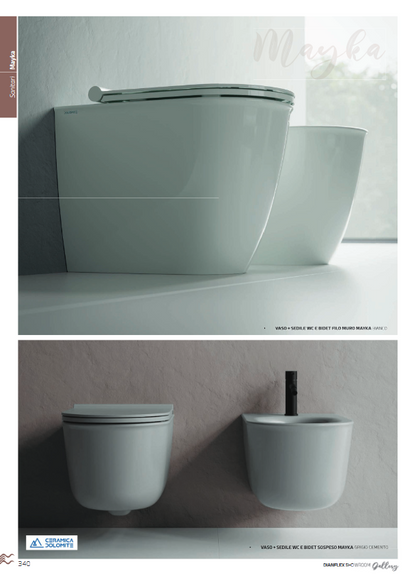 Sedile WC in termoindurente soft close grigio cemento Dolomite Mayka