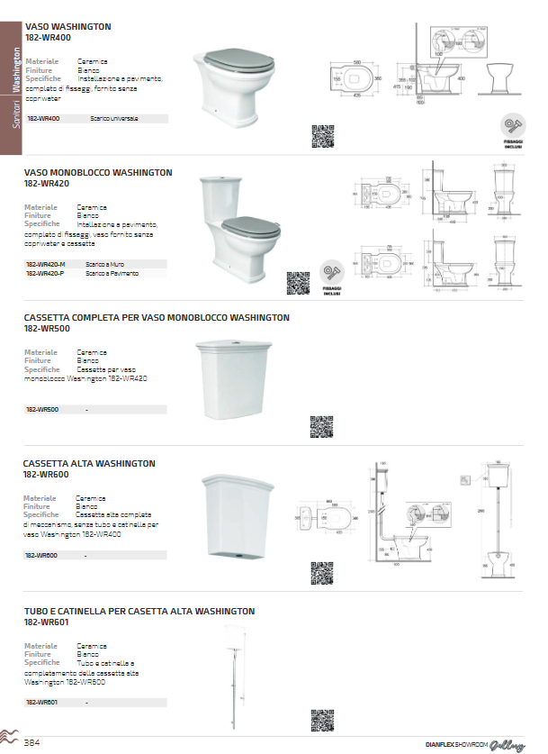 Cassetta completa per vaso monoblocco Rak Washington