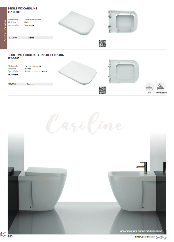 Sedile WC soft closing bianco Rak Caroline