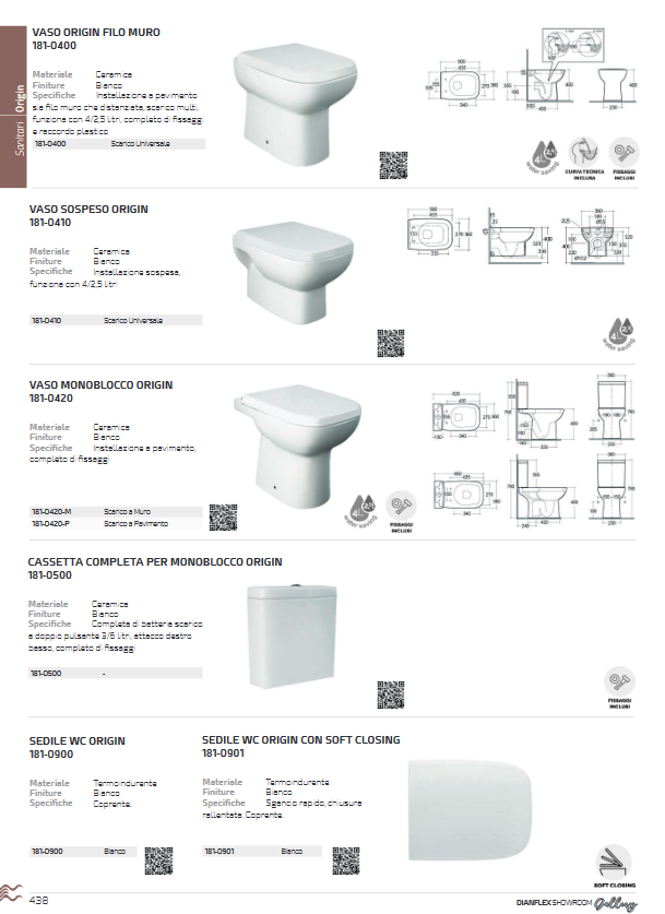 Sedile WC soft closing bianco Rak Origin