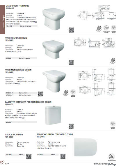 Sedile WC soft closing bianco Rak Origin