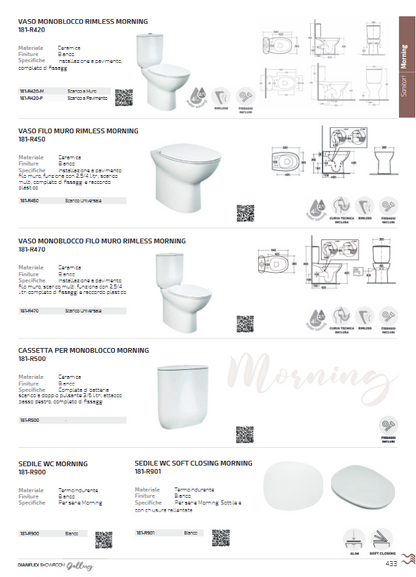 Lavabo monoforo Morning Rak L. 50 cm