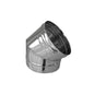 CURVA IN ACCIAIO 316L A 45° PER CANNE FUMARIE DM 60