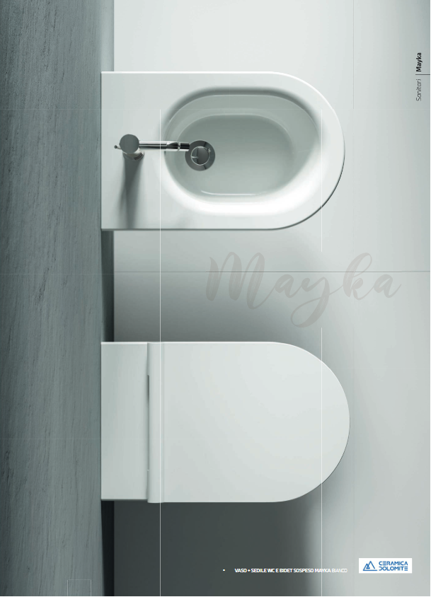 Bidet filo muro BTW nero opaco Dolomite Mayka