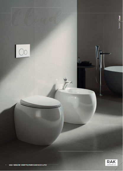 Lavabo da appoggio ovale L. 58 cm bianco opaco Rak Cloud